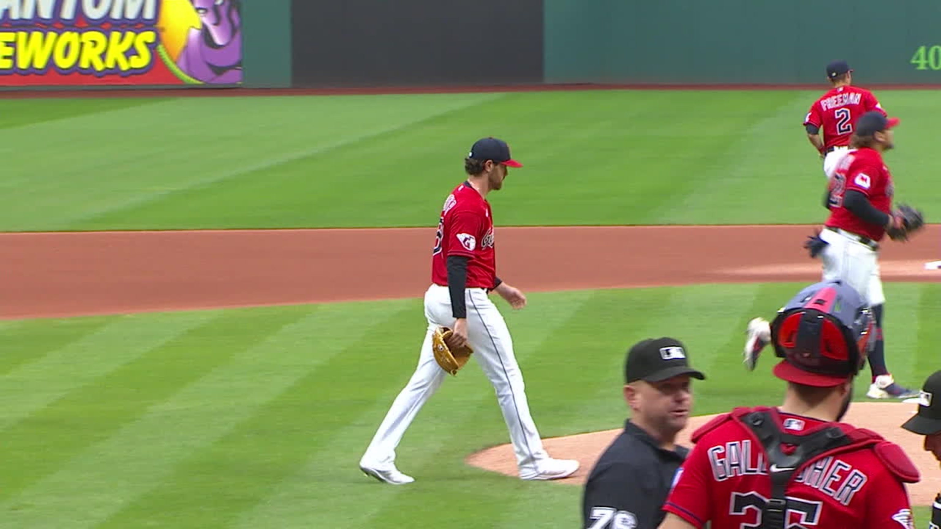 Shane Bieber's seven strikeouts