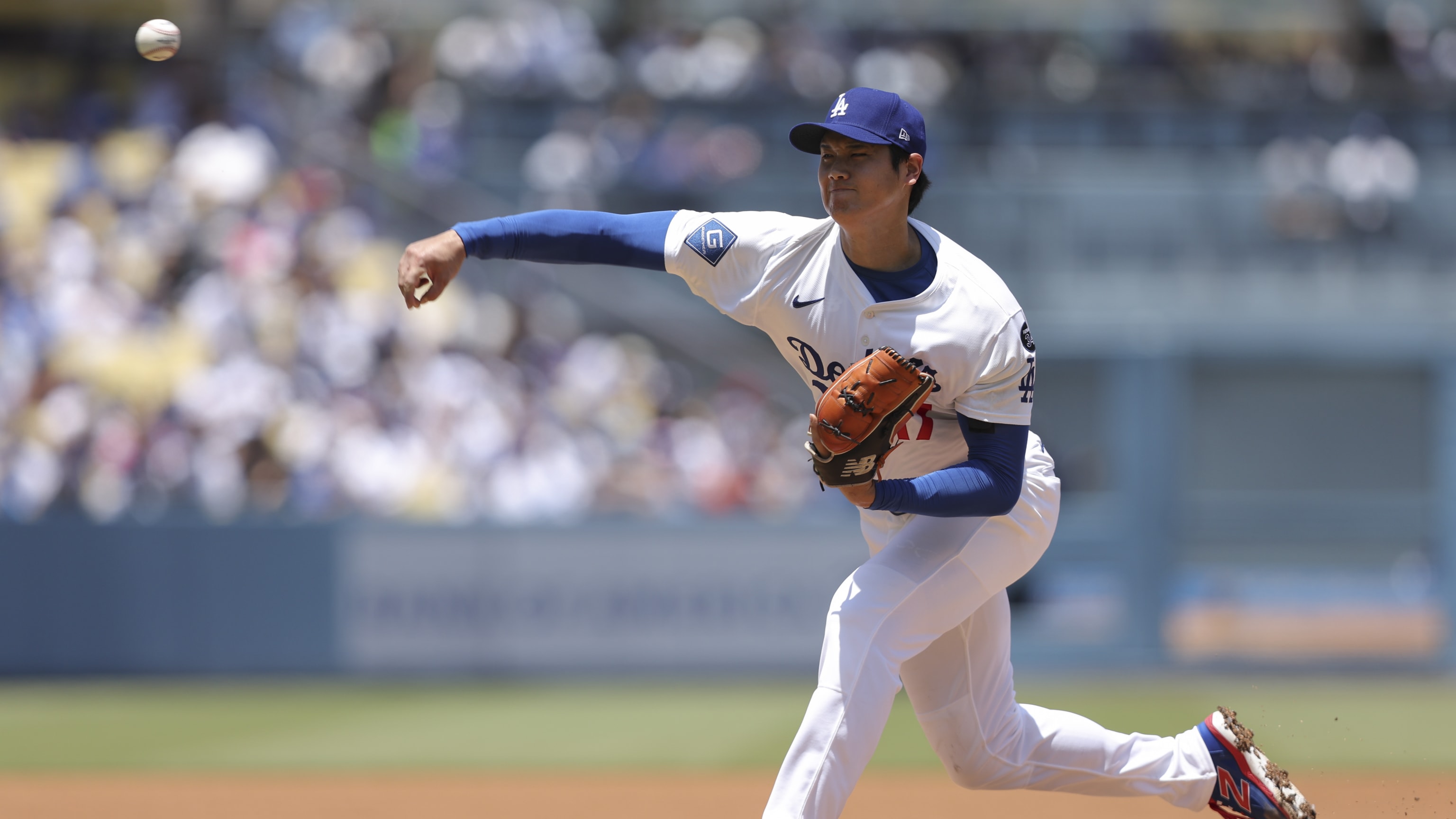 Shohei Ohtani ponchado durante su entrada en blanco