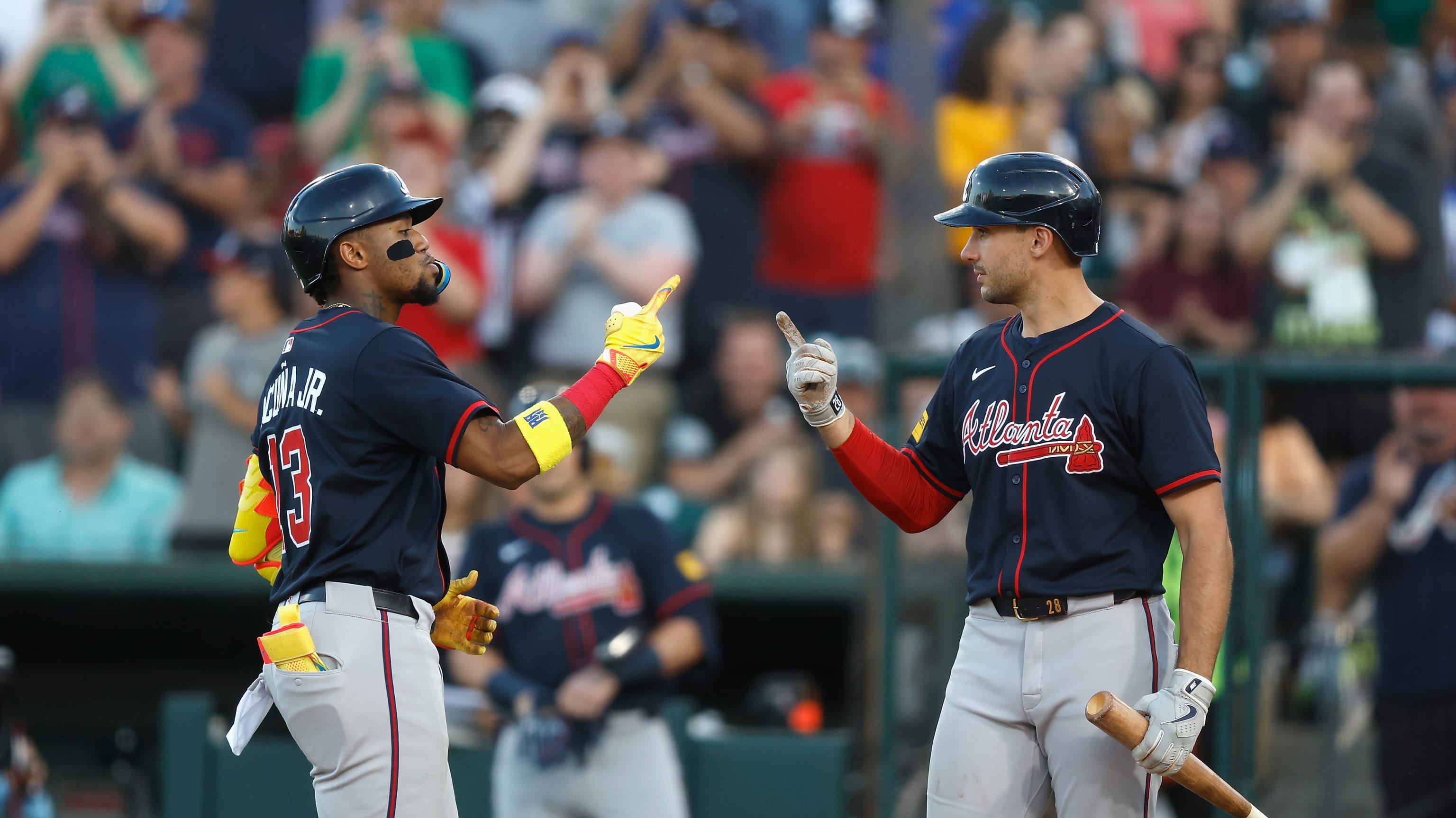 The Braves power five homers 