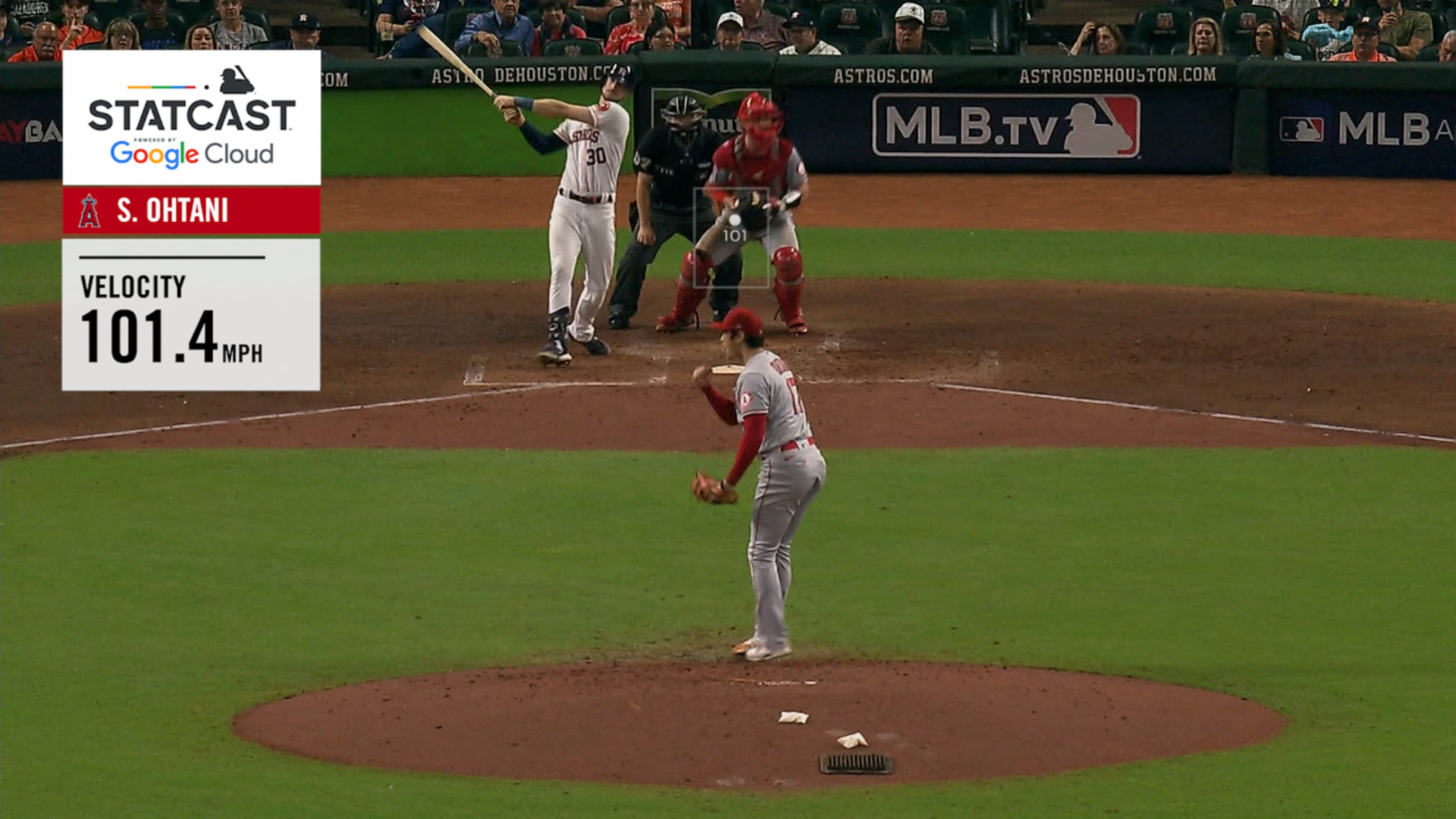 Ponche de Ohtani a 101.4 mph 