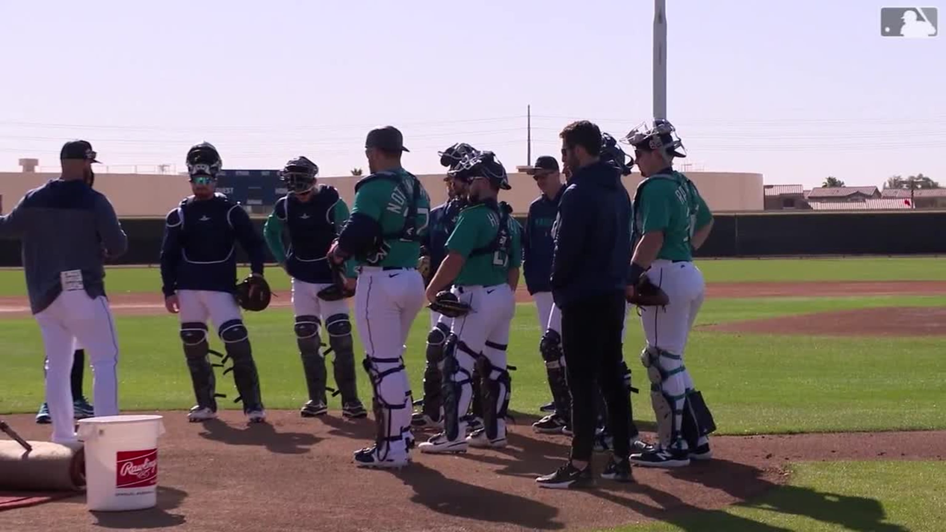Mariners work out at camp