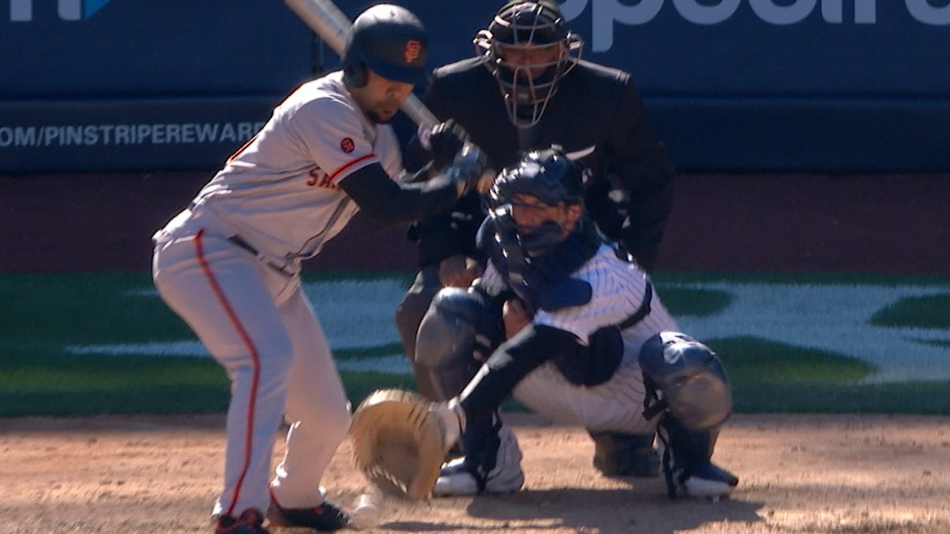 Blake Sabol receiving the ball and jersey from his first Major League hit :  r/SFGiants