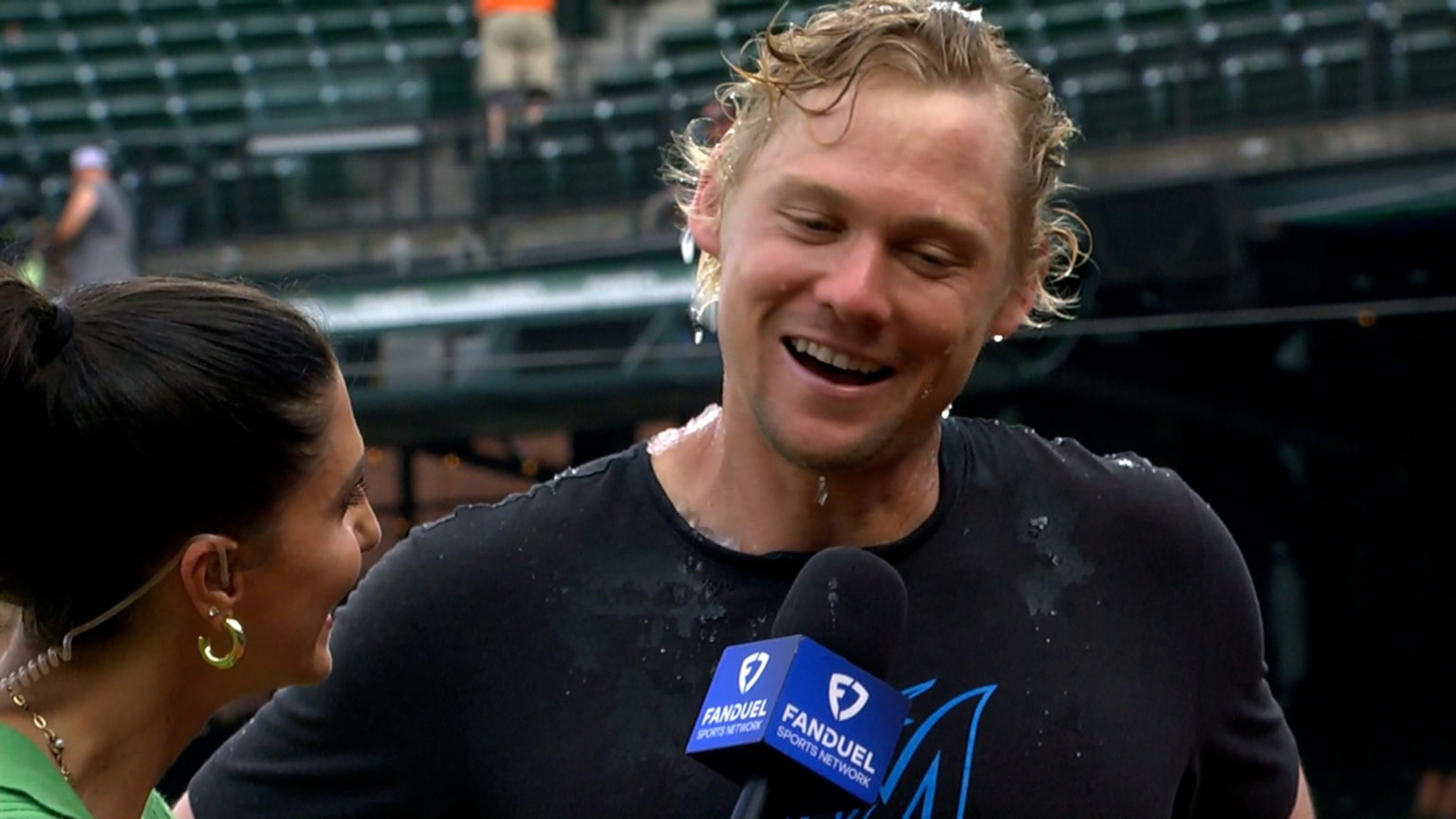 Kyle Stowers discusses his three-homer game