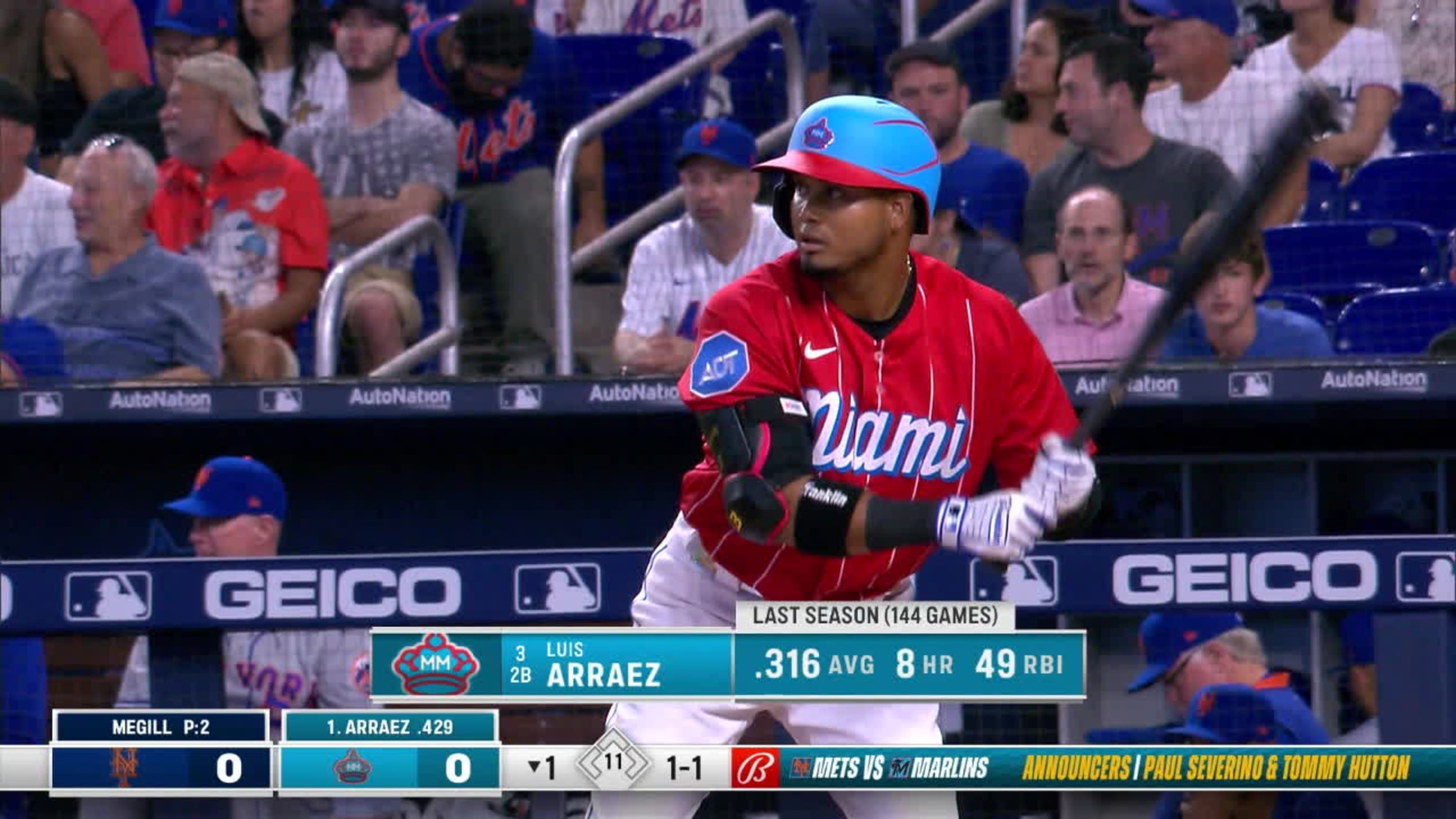 Luis Arráez dispara 4 hits