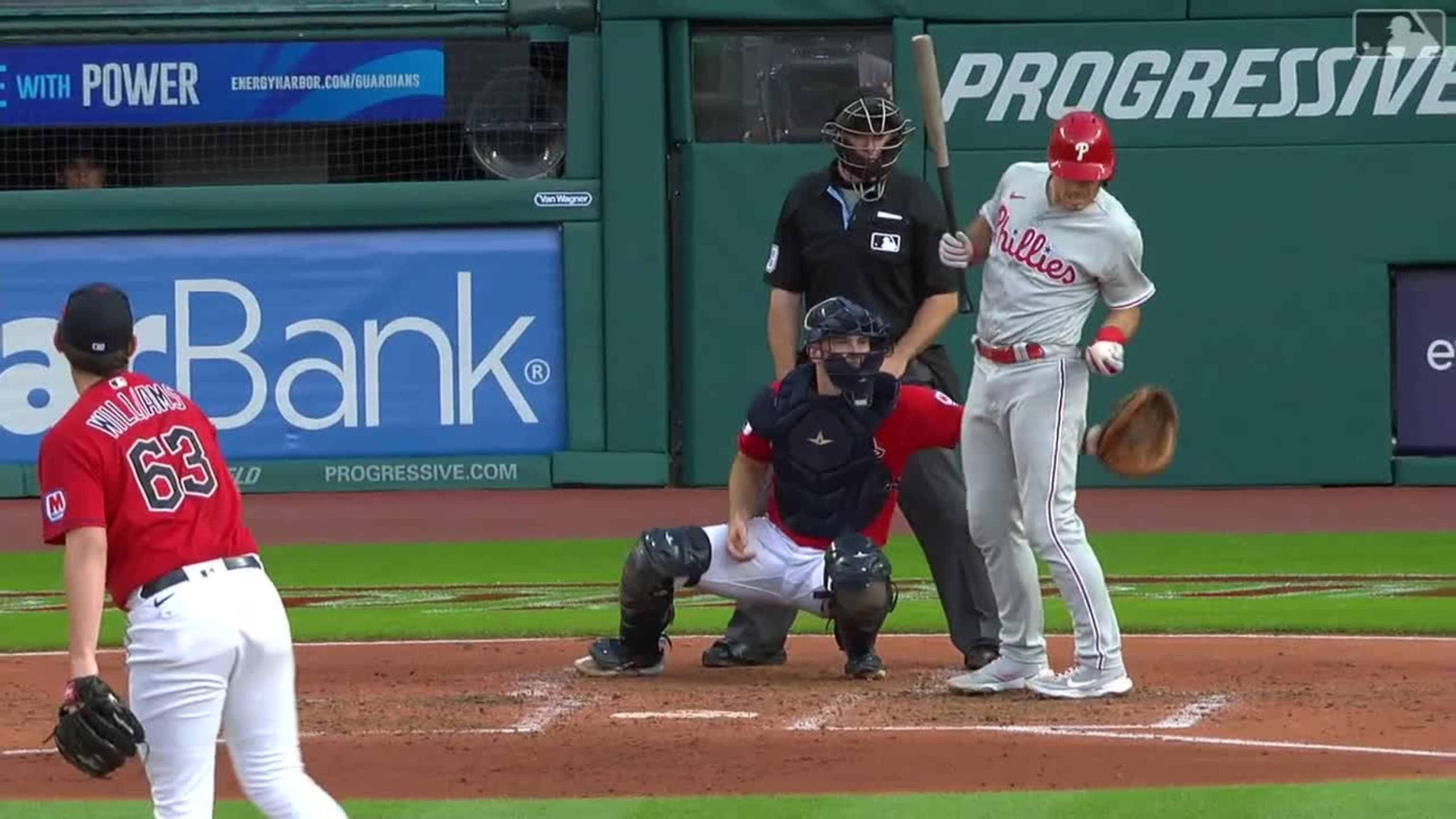 Bryce Harper makes 1st career start at first base, jumps into