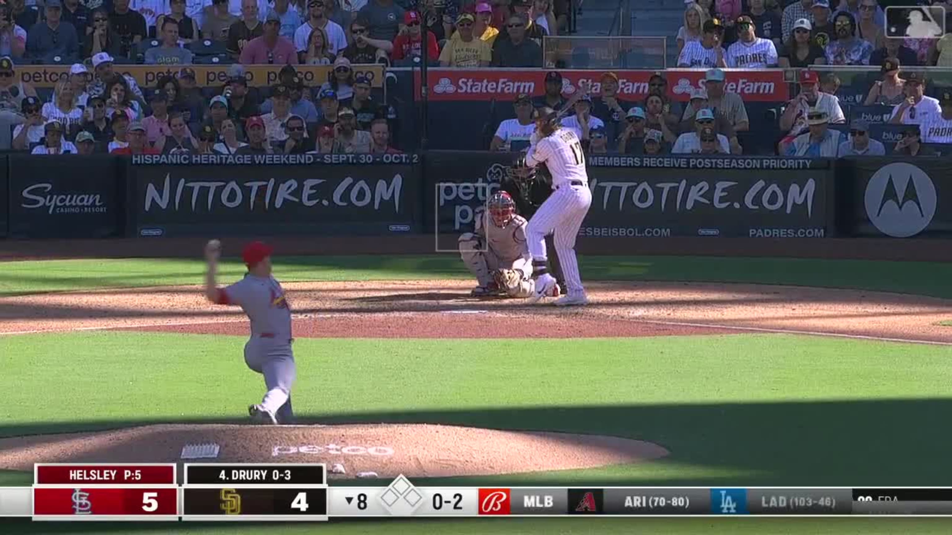 Ryan Helsley punches out Drury