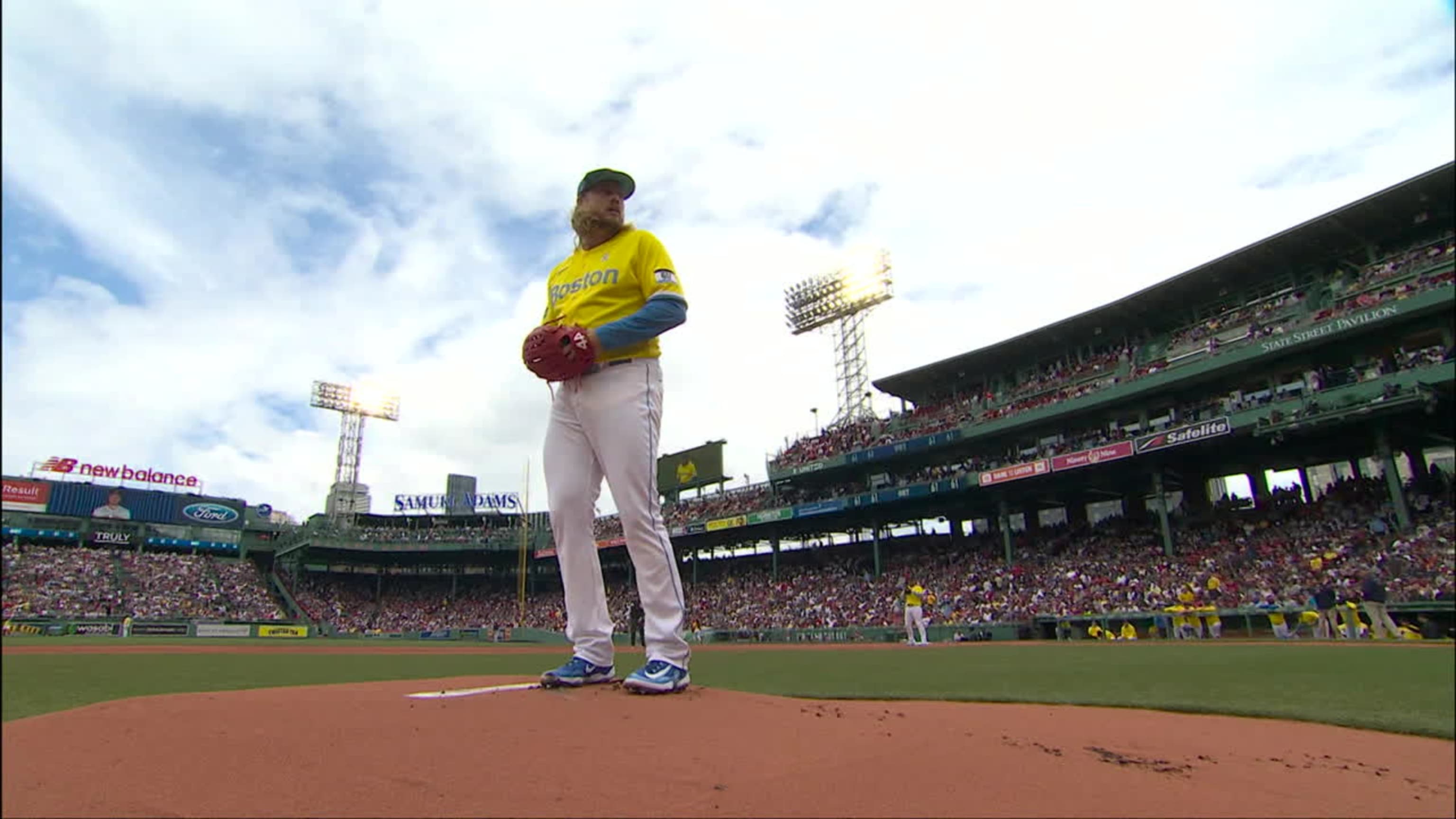 Yellow jerseys help brighten Red Sox night, as Nick Pivetta helps