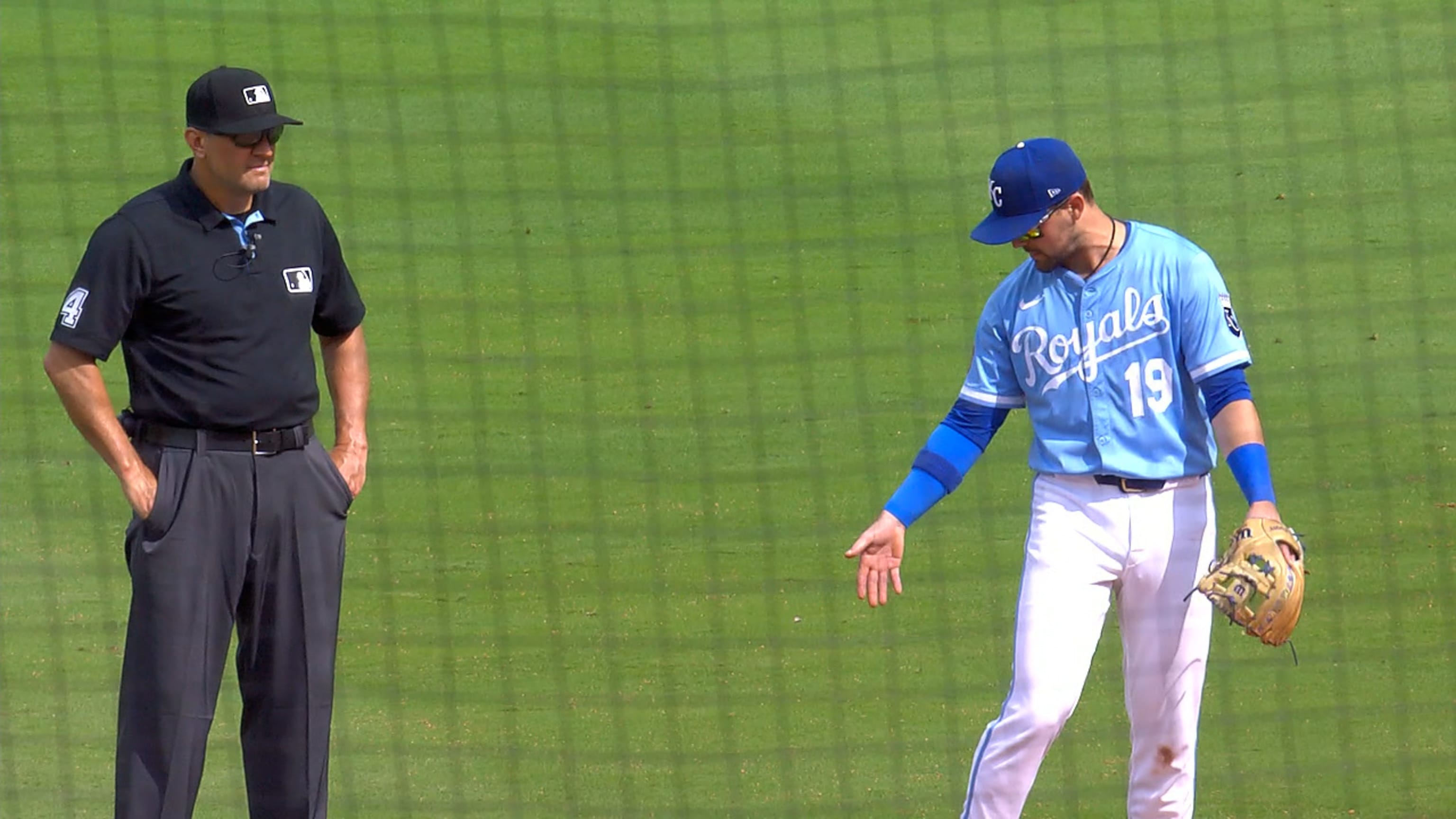 Dominic Canzone reaches base on a shift violation 