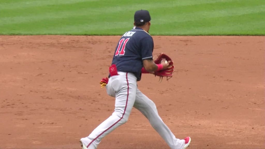 Atlanta Braves shortstop Orlando Arcia throws to first for a