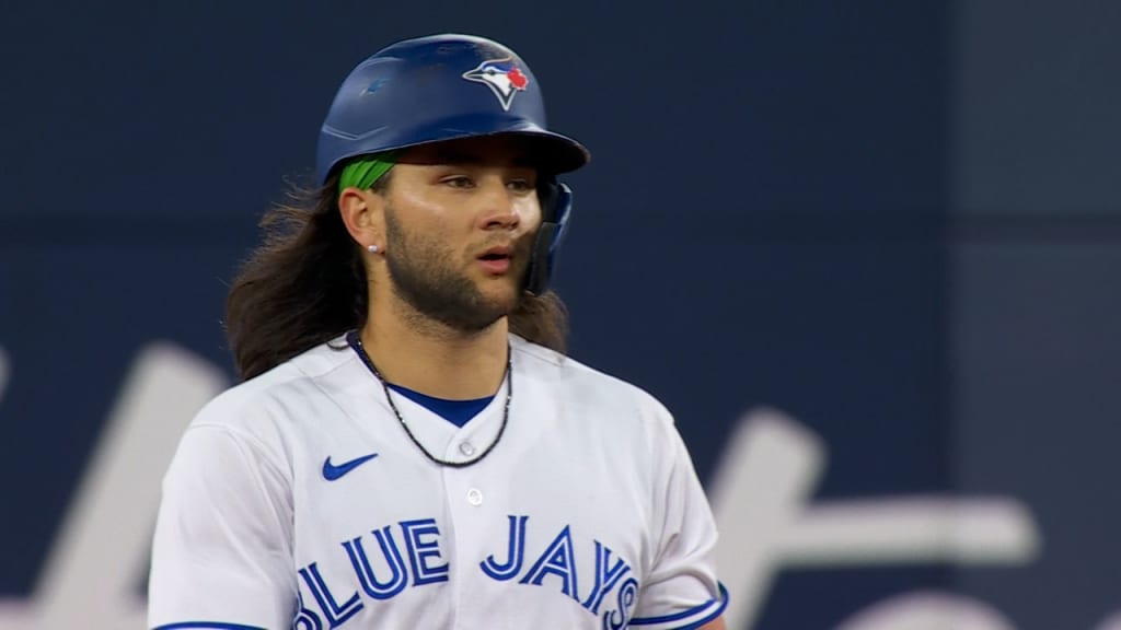 Bo Bichette of the Toronto Blue Jays before the game wearing a