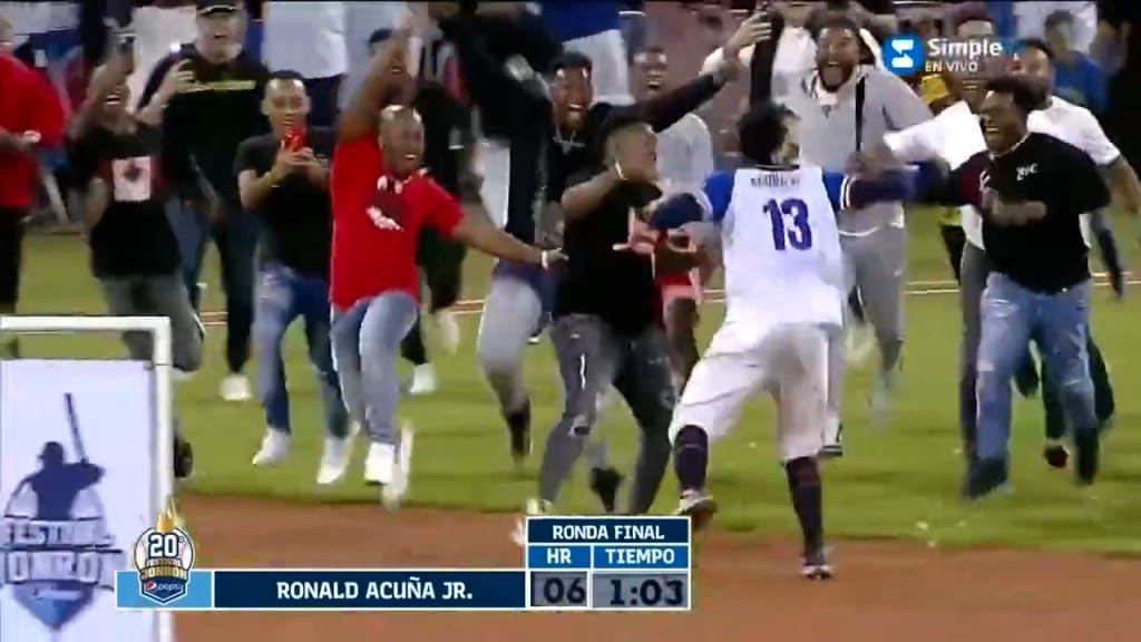 Ronald Acuna Jr. wins Venezuela Home Run Derby, fans storm field in wild  moment