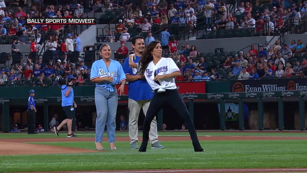 Texas Rangers on X: Flamin' Hot first pitch from @EvaLongoria! 🔥  @SIRIUSXM x #StraightUpTX  / X