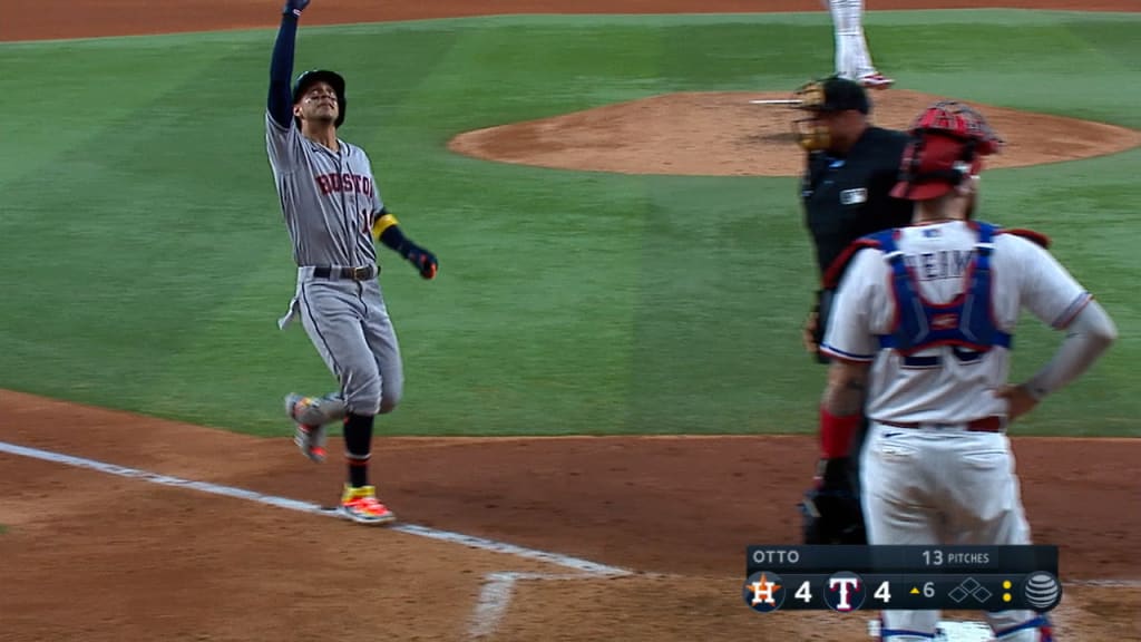 Houston, United States. 15th May, 2023. Houston Astros second baseman Mauricio  Dubon (14) hits a single to right field in the bottom of the seventh inning  during the MLB game between the
