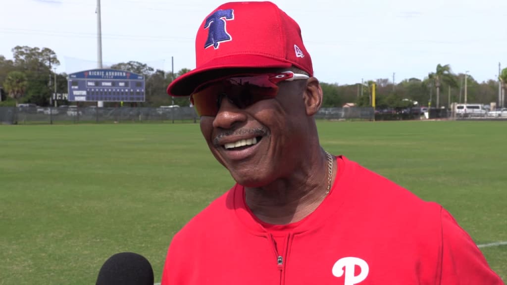 Juan Samuel helps out at Phillies camp