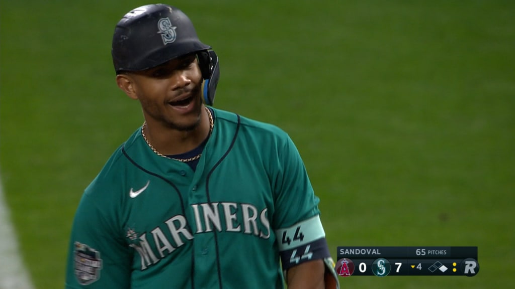 No. 44, batting seventh for the Seattle Mariners, Julio Rodríguez