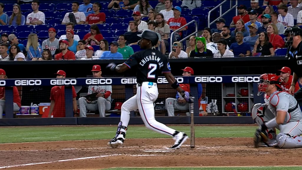 Jazz Chisholm Jr. hits a double in the 7th