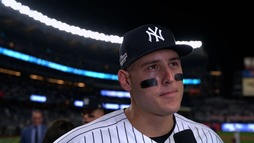 Anthony Rizzo of New York Yankees works out at Yankee Stadium