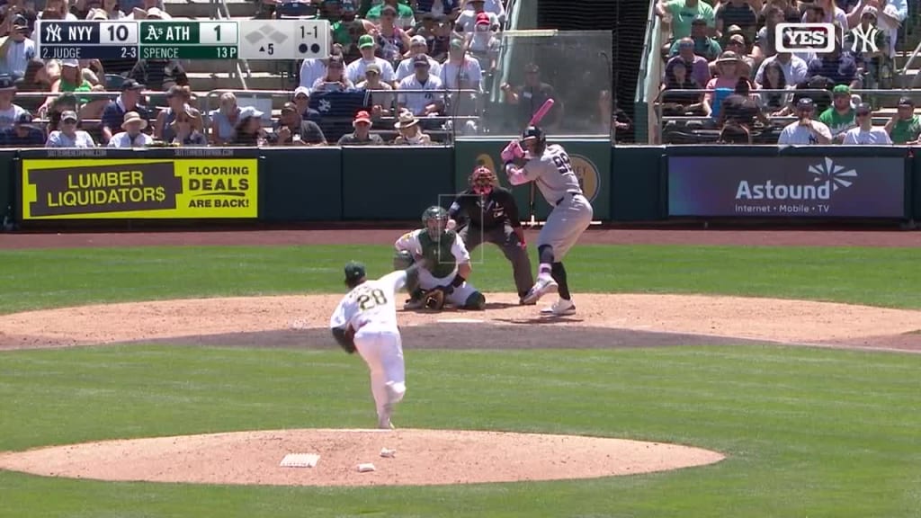 Aaron Judge singles on a line drive to right fielder Miguel Andujar.