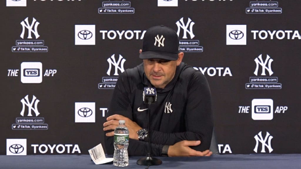 Aaron Boone reacts after 4-2 win, 04/05/2023