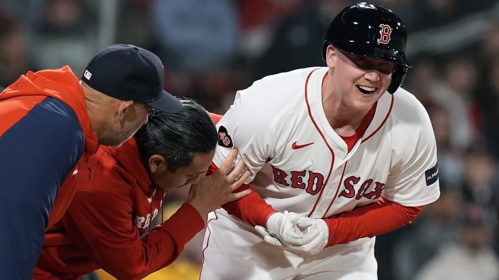 Garrett Cooper exits after being hit by pitch | 04/30/2024 | MLB.com