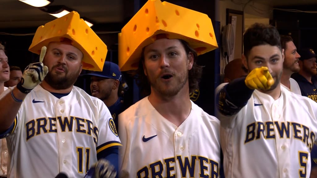 Rowdy Tellez Milwaukee Brewers Cheese hat let's get Rowdy