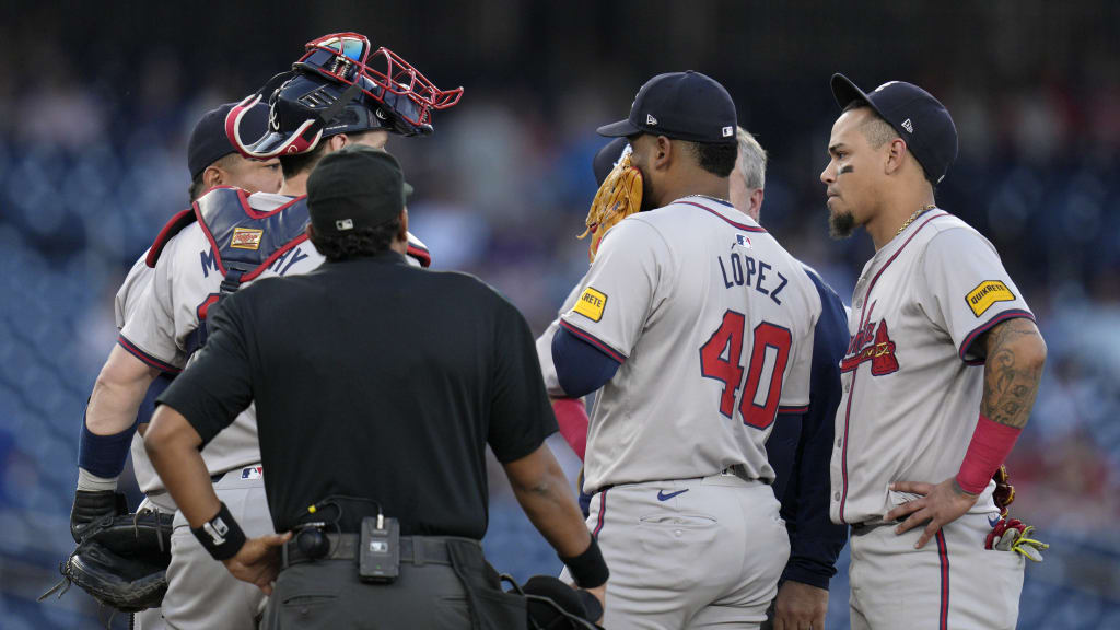 Reynaldo López exits after the 1st inning