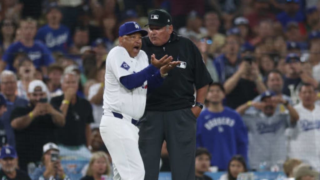 Dave Roberts is ejected after obstruction call | 08/07/2024 | Los Angeles  Dodgers