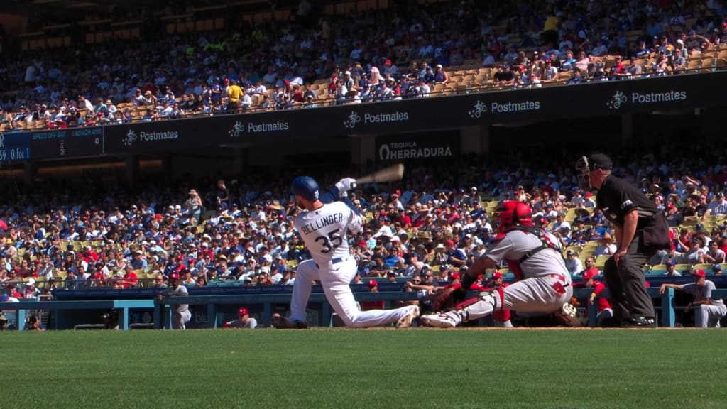 Los Angeles Dodgers center fielder Cody Bellinger (35) walks in