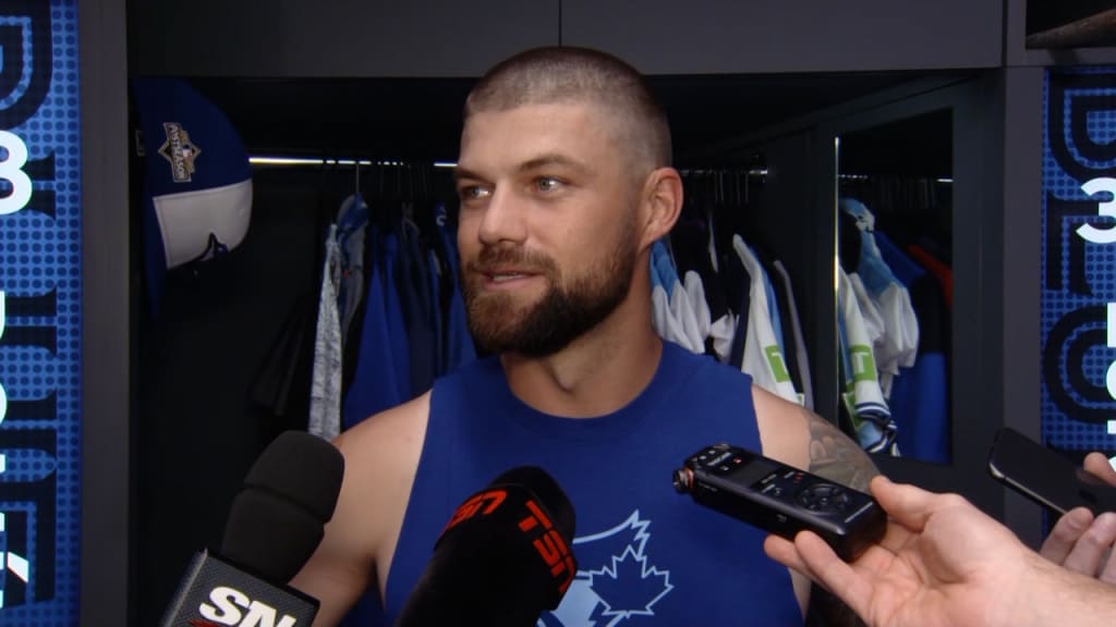 Nathan Lukes on his big two-run double, 10-1 win