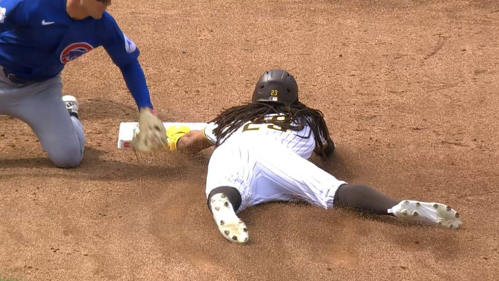 Fernando Tatis Jr. steals second base