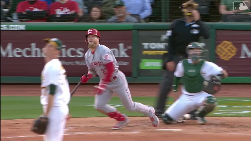 Jake Fraley takes the field for the Reds' City Connect debut