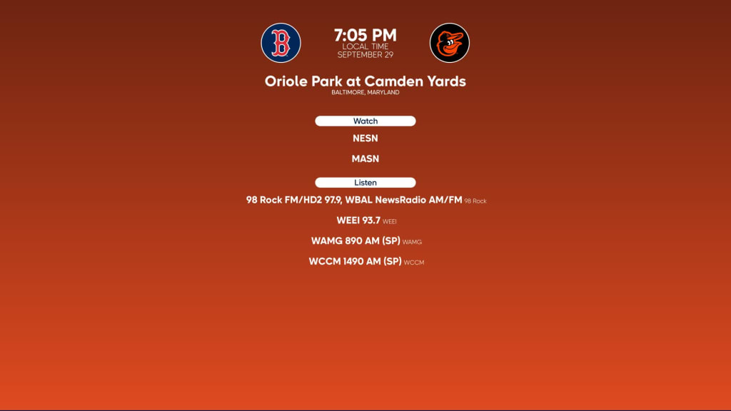 Orioles vs. Red Sox, Sept. 29, 2023