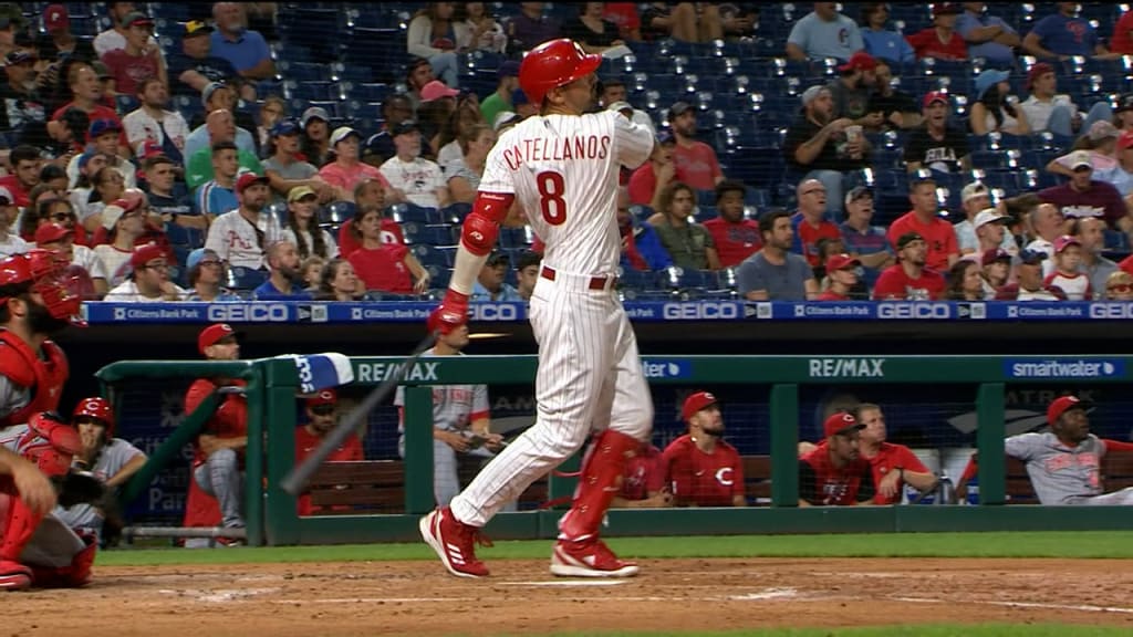 Philadelphia Phillies' Nick Castellanos walks to the dugout during