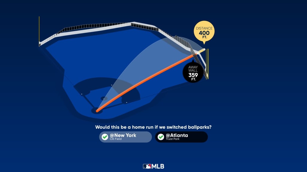 Measuring the stats on Jeff McNeil's home run, 05/01/2023