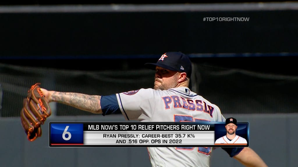 Houston, United States. 21st June, 2023. Houston Astros relief pitcher Ryan  Pressly (55) comes in to get the save in the top of the ninth inning during  the MLB game between the