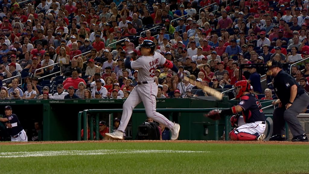 Boston Red Sox's Triston Casas watches his two-run home run, next