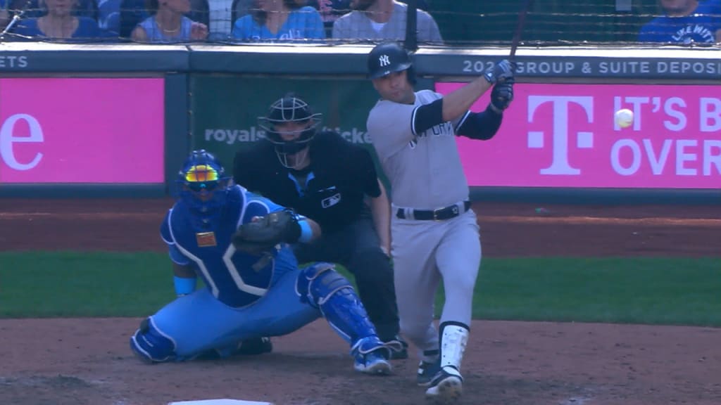 Texas Rangers' Isiah Kiner-Falefa connects for a two-run single to