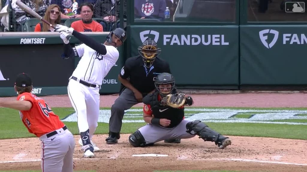 Detroit Tigers' Riley Greene gets hit in first MLB at-bat