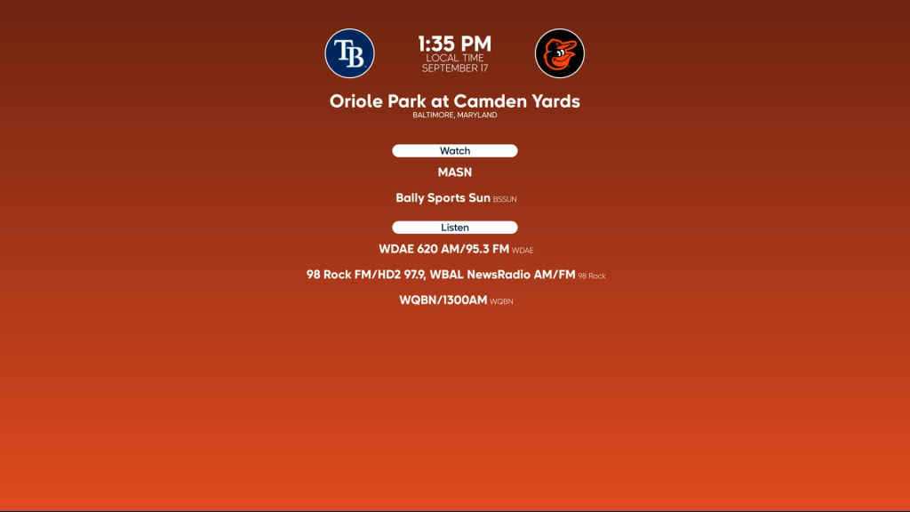 Orioles vs. Rays, Sept. 17