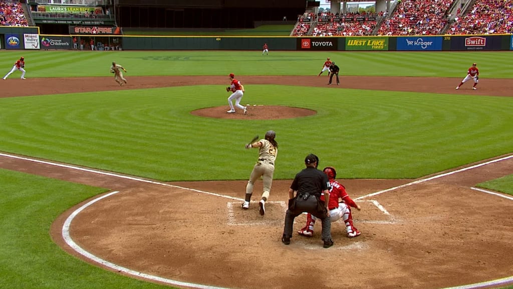 Fernando Tatis Jr. signs for fans after Reds-Padres game at GABP