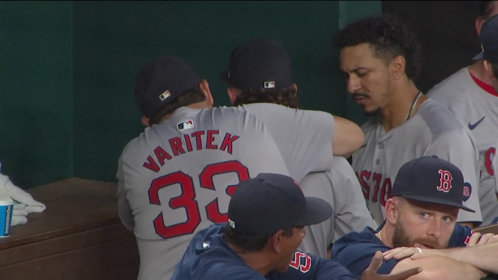 Wilyer Abreu gets comforted by teammates in dugout