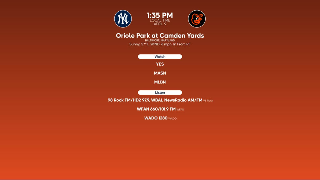 Orioles vs. Yankees, April 9