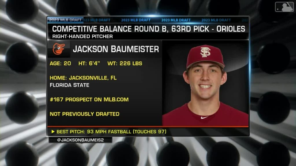Orioles draft RHP Baumeister No. 63, 07/10/2023