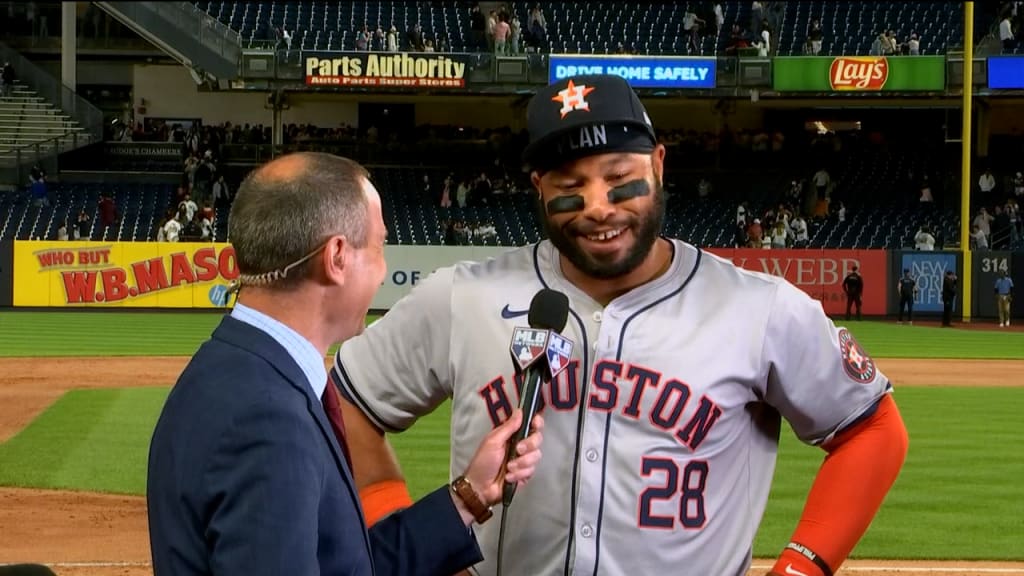 Jon Singleton on his long home run, Yankee Stadium