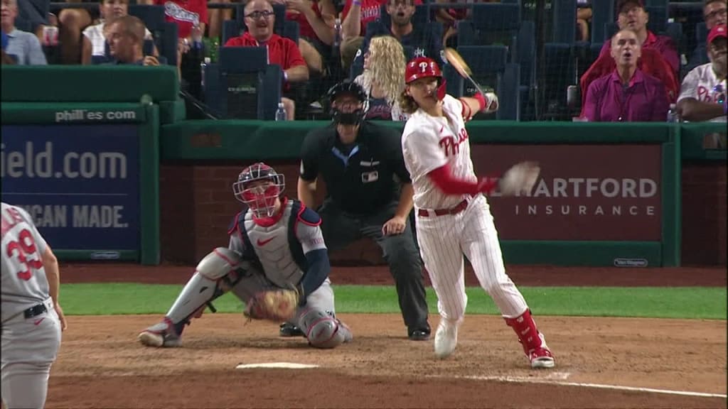 Philadelphia Phillies - Alec Bohm running after hitting a home run. He's  wearing the cream Phillies uniform.