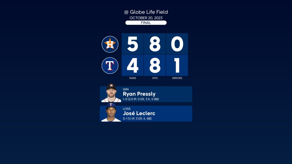 Houston Astros vs Texas Rangers - October 20, 2023