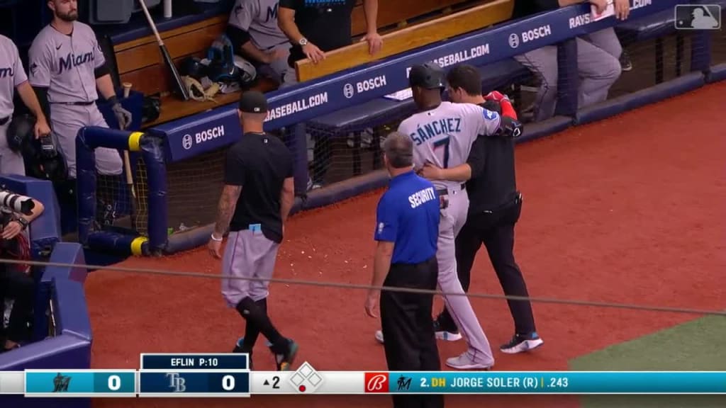 Jesús Sánchez exits with injury