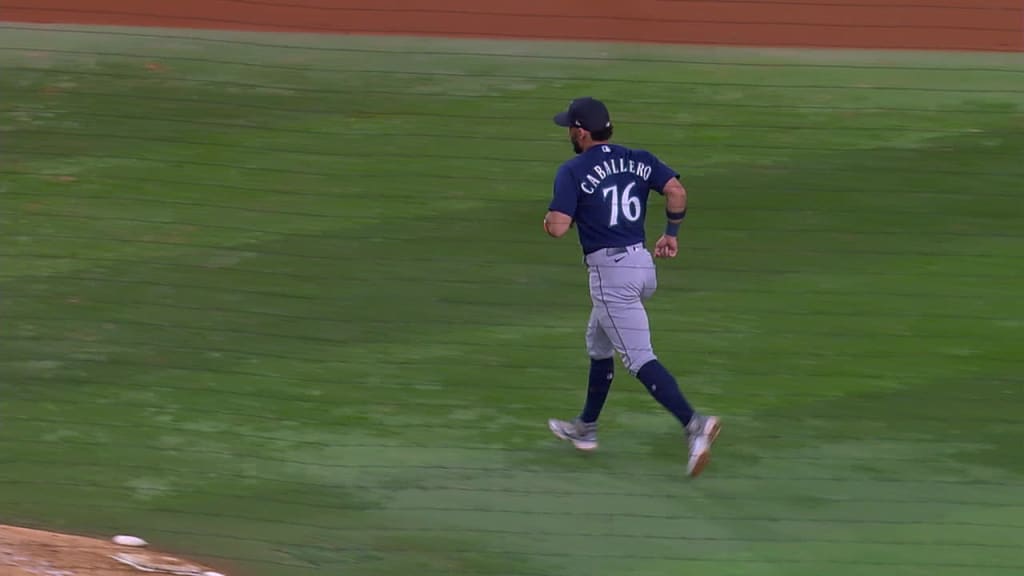 The jersey of Jose Caballero of the Seattle Mariners is seen