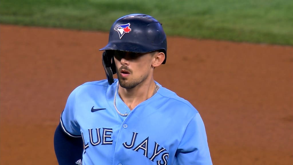 Cavan Biggio of the Toronto Blue Jays bats against the Miami Marlins