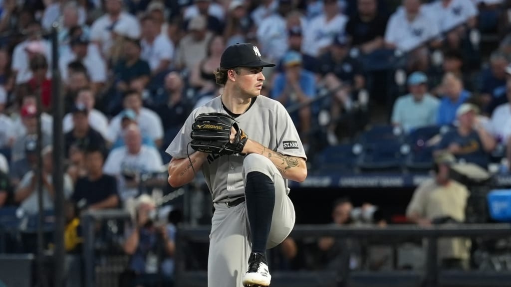 Cam Schlittler strikes out Junior Caminero